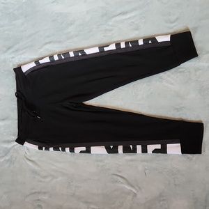 PINK Joggers Large Black & White Gently Used